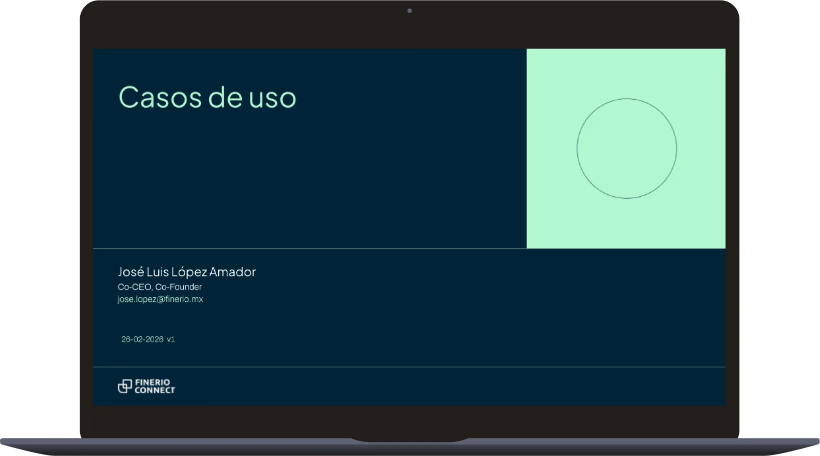 Presentation deck shown on a laptop