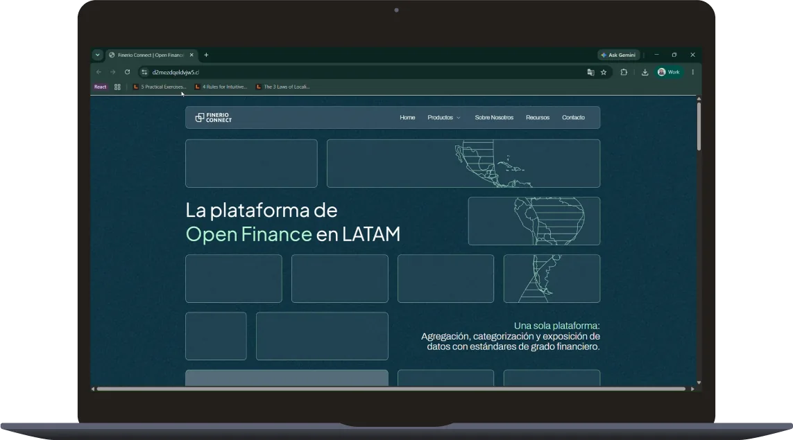 Website redesign shown on a laptop